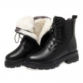 Fur Ankle Boots Woman Winter 2022 Platform Shoes Women Heels Black Elegant Short Leather Snow Booties Plus Size Free Shipping