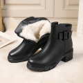 Platform Ankle Boots Woman Winter 2022 Luxury Designer Shoes Ladies Zip Up Black Fur Boots Women High Heels Elegant Snow Booties